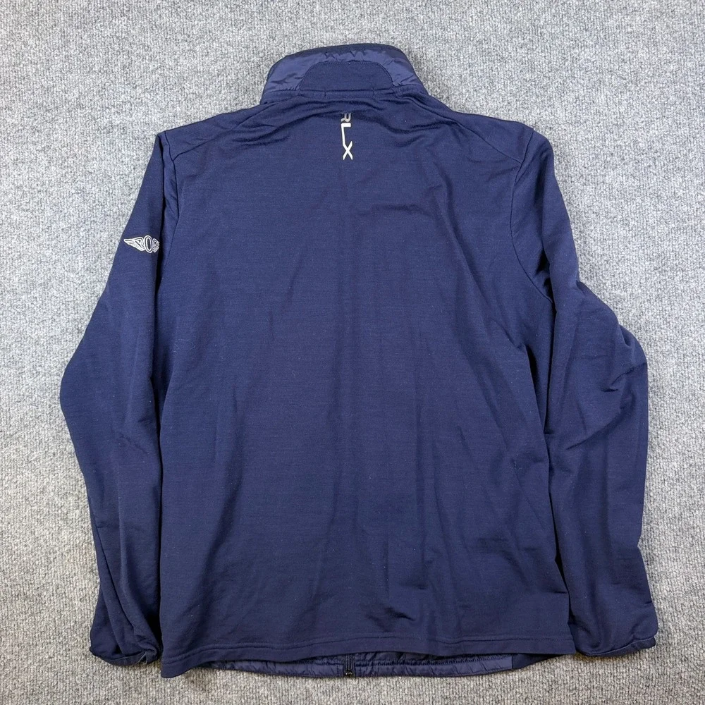RLX Ralph Lauren Hybrid Wool Full Zip Jacket Mens M Blue Olympic Club Golf